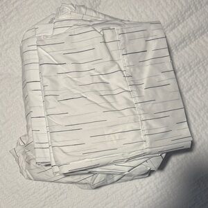 White and Black Striped King Size Sheets